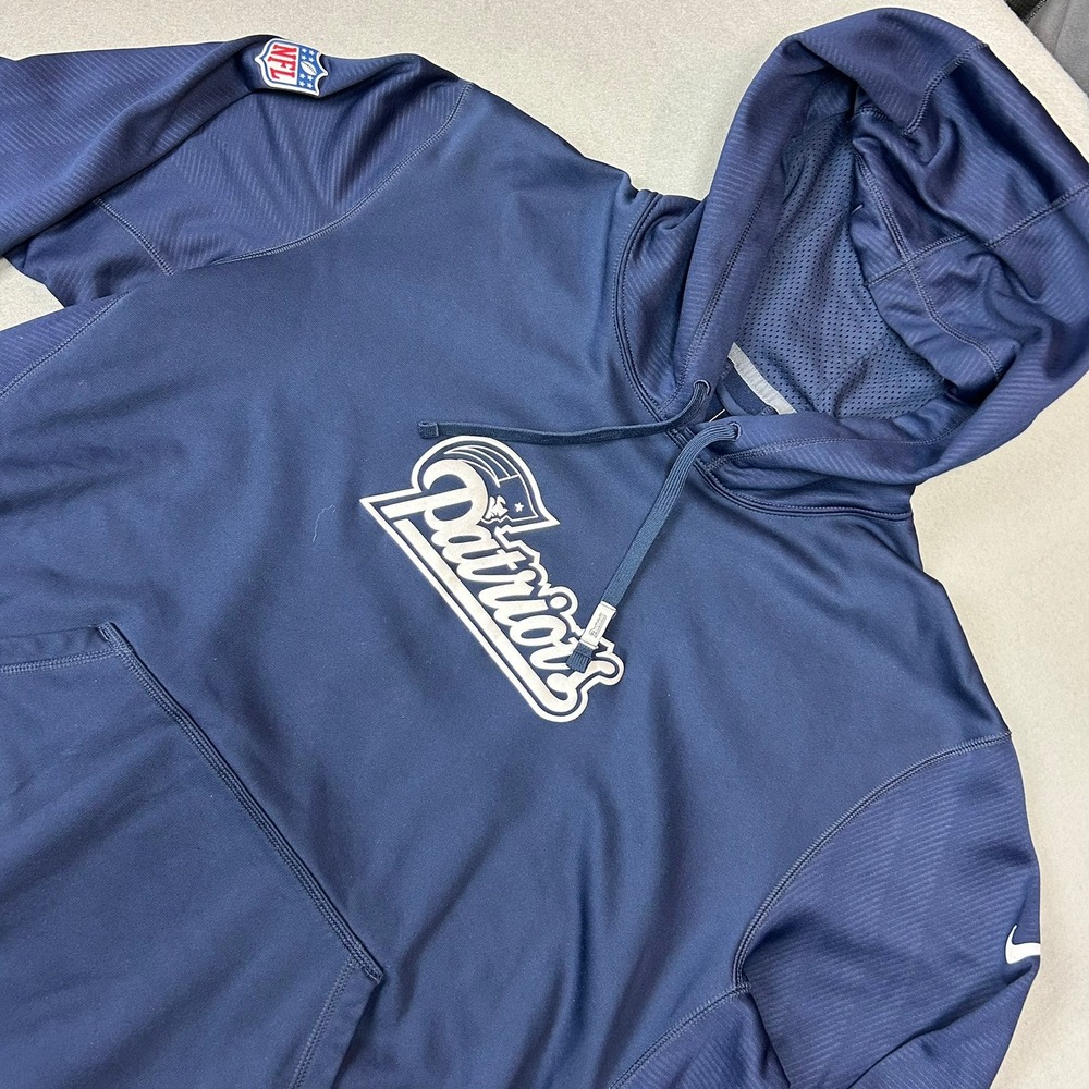 Nike Hoodie NFL New England Patriots Therma-FIT Men XL Blue